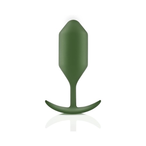 b-Vibe Snug Plug 4 Weighted Silicone Anal Plug Army - Enhanced Pleasure