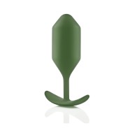 b-Vibe Snug Plug 4 Weighted Silicone Anal Plug Army - Enhanced Pleasure