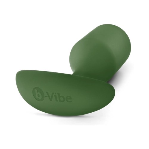 b-Vibe Snug Plug 4 Weighted Silicone Anal Plug Army - Enhanced Pleasure