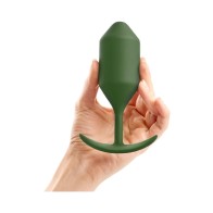 b-Vibe Snug Plug 4 Weighted Silicone Anal Plug Army - Enhanced Pleasure