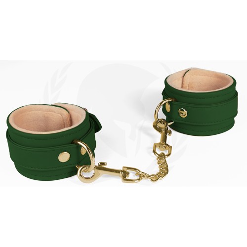 Spartacus Green PU Wrist Cuffs for Bondage Fun