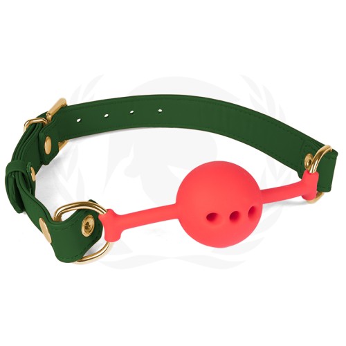 Spartacus Red Silicone Ball Gag with Green Strap