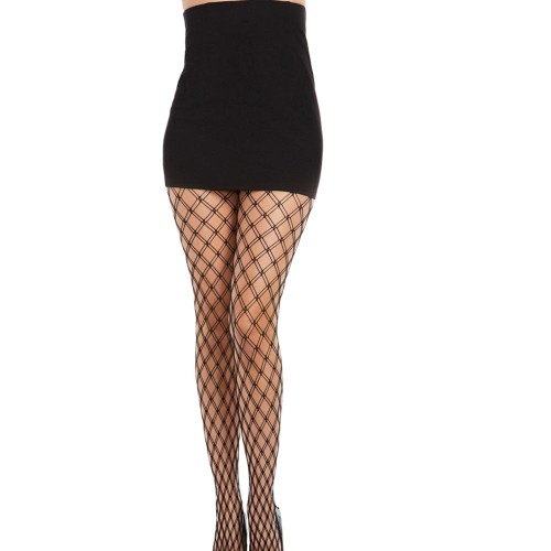 Dreamgirl Double-Knitted Fence-Net Pantyhose