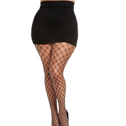 Dreamgirl Double-Knitted Pantyhose - Black OSQ