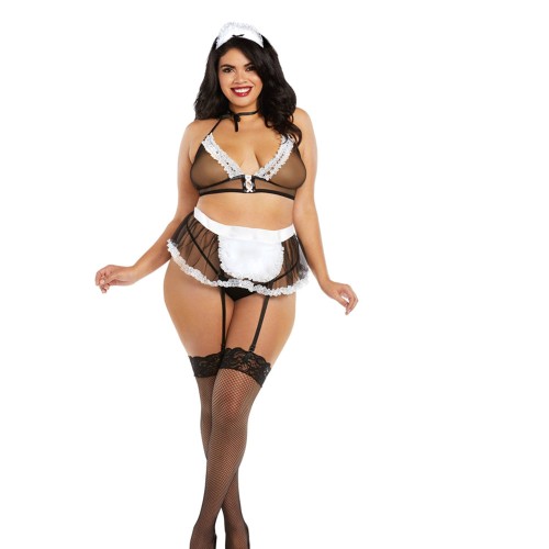 Dreamgirl Very Sheer Mesh Maid Costume for Seduction