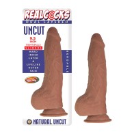 Realcocks Dual Layered Uncut Dong 9.5 in. Brown