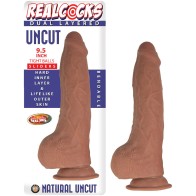 Dildo Doble Capa No Circuncidado 9.5 in. Marrón