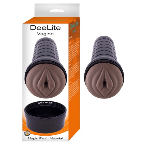 DeeLite Masturbador Vagina Marrón Oscuro para Placer Discreto