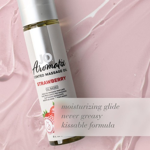 JO Aromatix Strawberry Massage Oil for Sensual Experiences