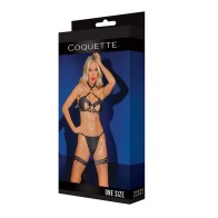 Black Label Bra & G-String Set - Elegant Temptation