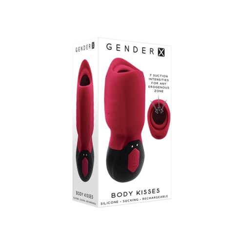 Gender X Body Kisses Suction Massager - Rechargeable Red