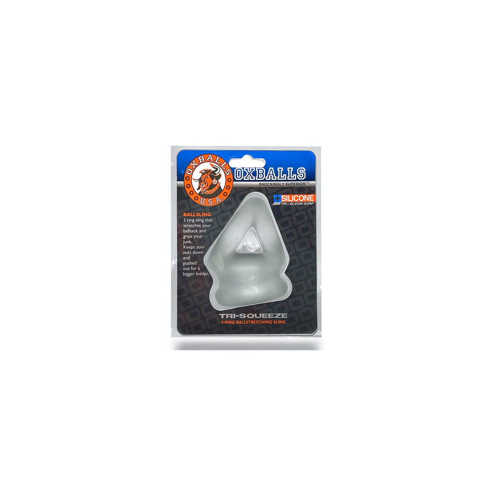 Oxballs Tri-Squeeze Clear Ice Cocksling and Ballstretcher