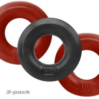 Paquete de 3 C-Rings Hunkyjunk HUJ3 Cherry/Tar Ice