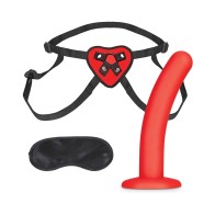 Lux Fetish Red Heart Strap-On and Dildo Set