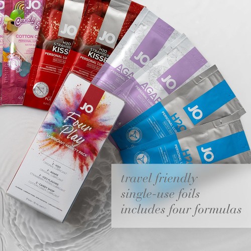 Pack de Variedad de Lubricante a Base de Agua JO Four Play para el Placer