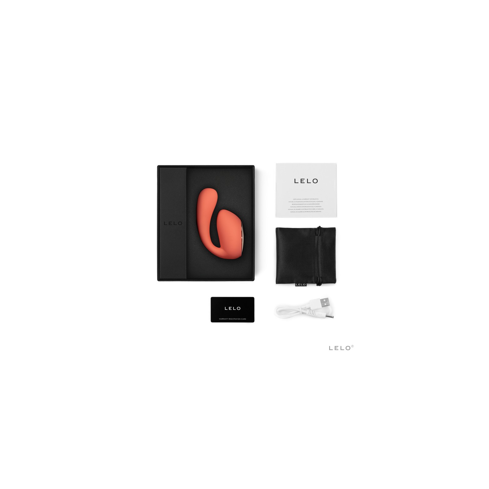 LELO IDA WAVE Rechargeable Dual Stimulator Coral Red