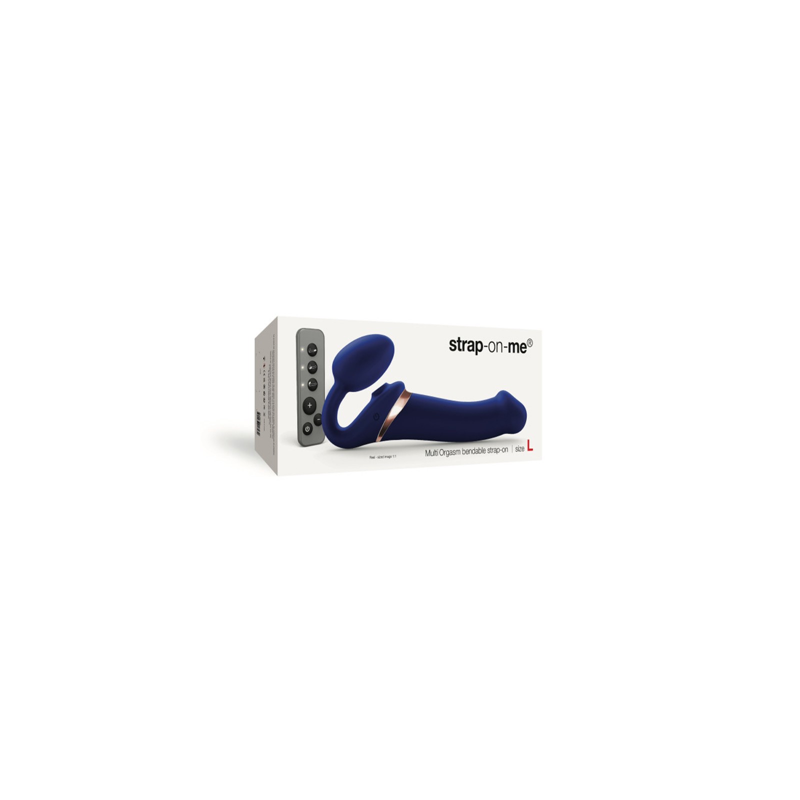 Strap-On Bendable Recargable Control Remoto Azul Noche L