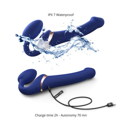 Strap-On-Me Rechargeable Remote-Controlled Bendable Strap-On Night Blue L