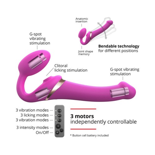 Arnés Flexible con Control Remoto Strap-On-Me Fucsia