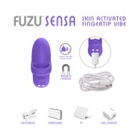 Vibrador de Punta de Dedo Activado por la Piel Fuzu Sensa Púrpura