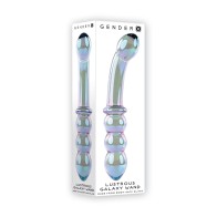 Gender X Varita Galáctica Lustrosa Dildo de Vidrio Doble