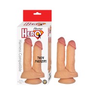 Dildo Doble Hero Twin Fuckers Blanco