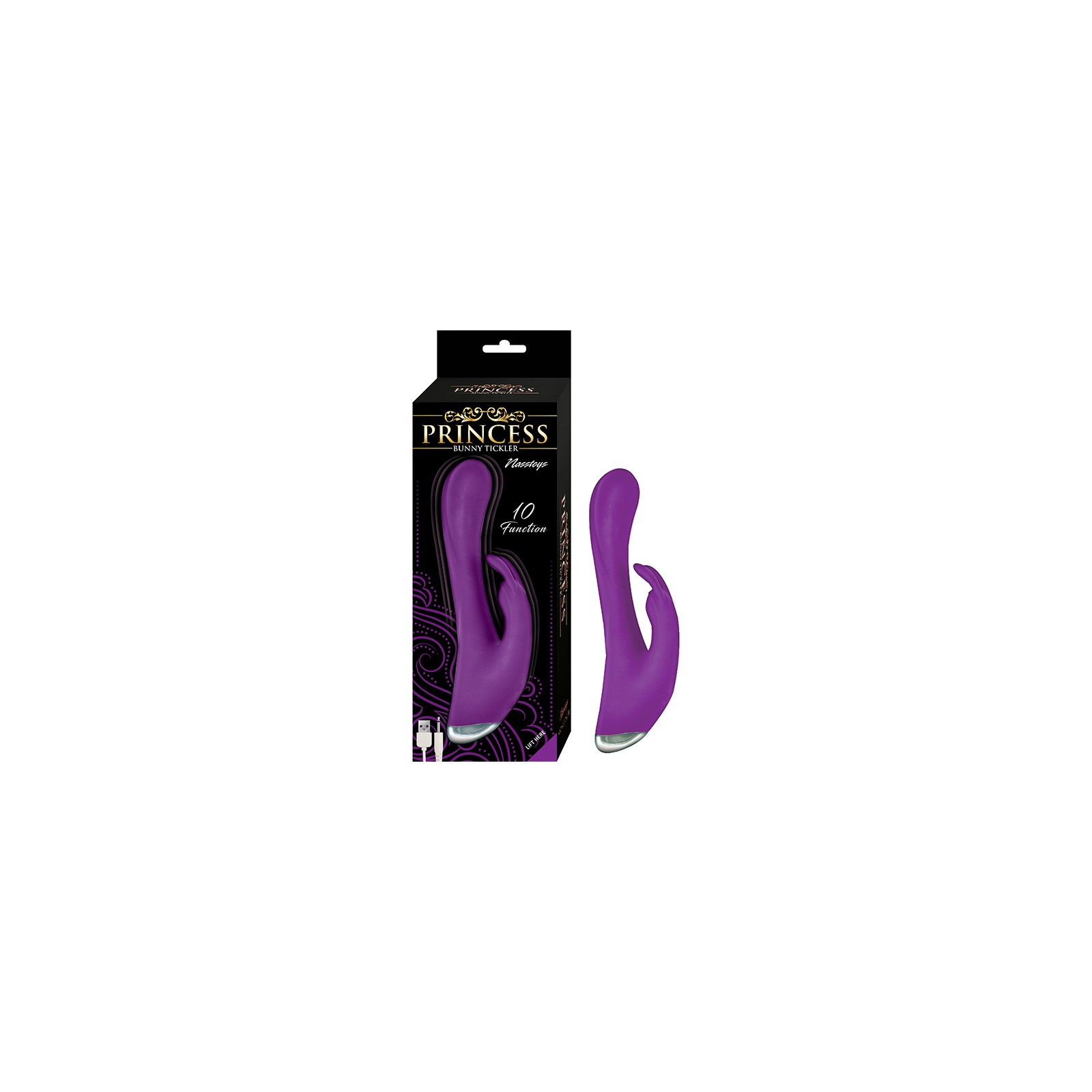 Estimulador Dual Princess Bunny Tickler Silicona Morado