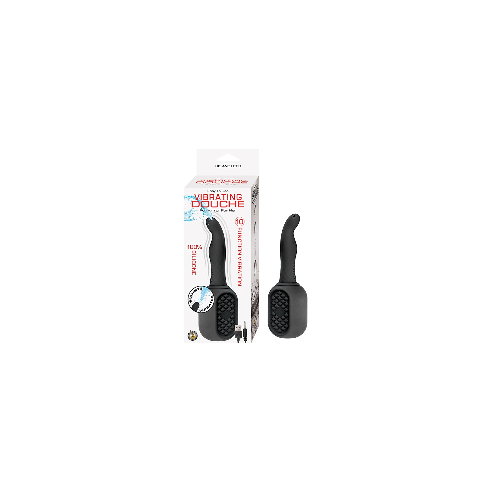 Nasstoys Vibrating Douche Rechargeable Silicone in Black