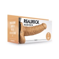 RealRock Dildo Hueco con Testículos 7 in. Tono Claro