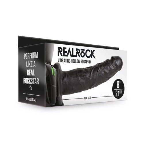 RealRock 8 in. Vibrating Hollow Strap-On - Extra Pleasure