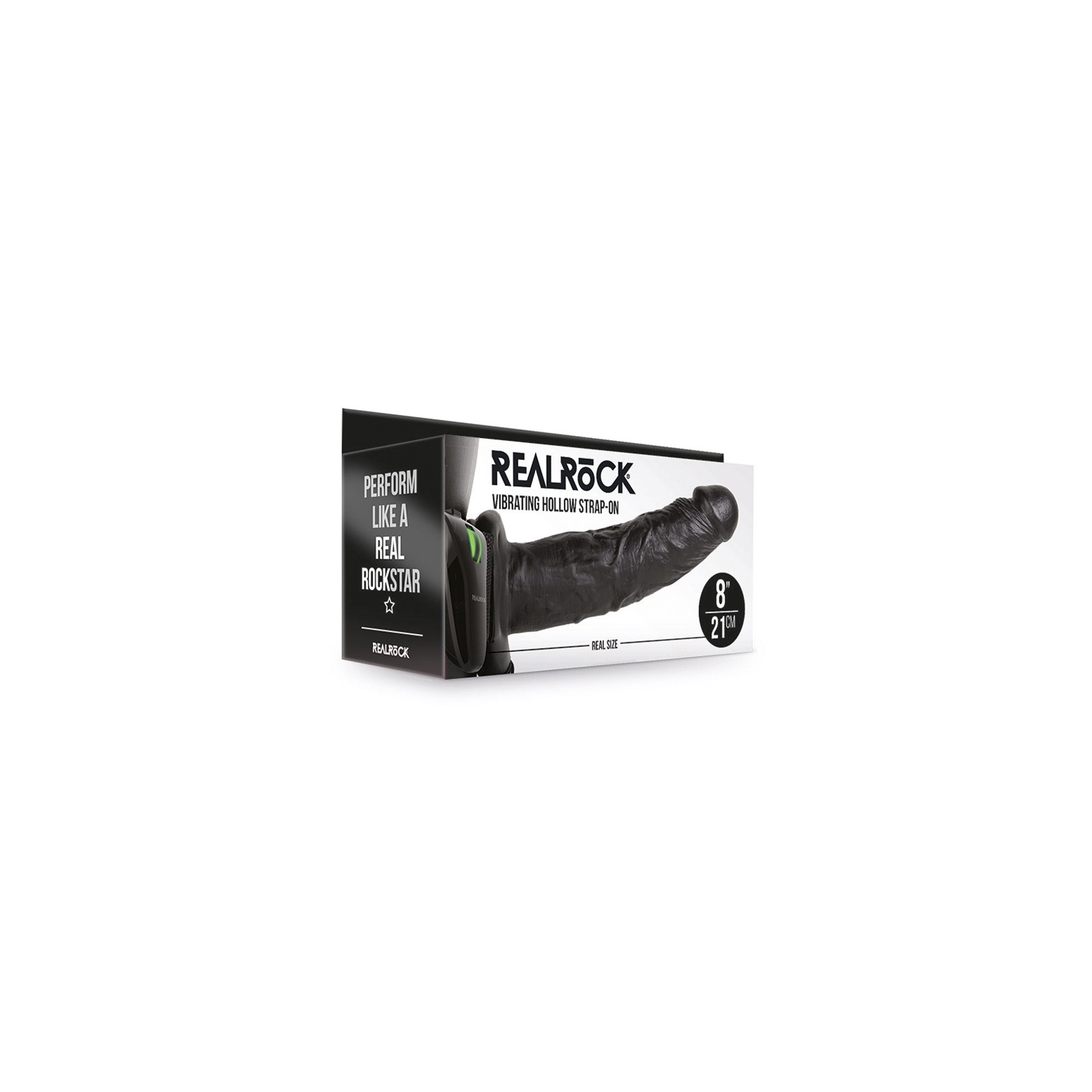 RealRock Arnés Vibrador Hueco de 8 in. - Placer Extra