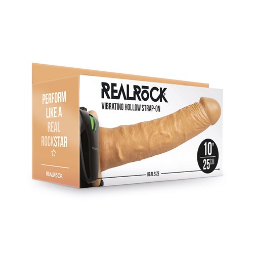 RealRock 10 in. Vibrating Hollow Strap-On