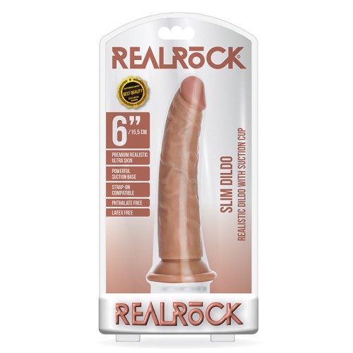 Dildo Slim RealRock con Ventosa Color Tan