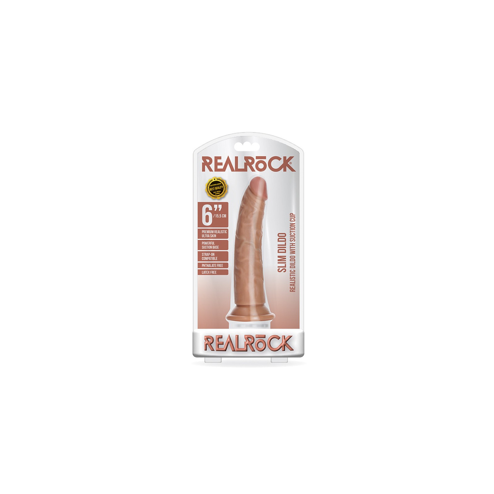 Dildo Slim RealRock con Ventosa Color Tan