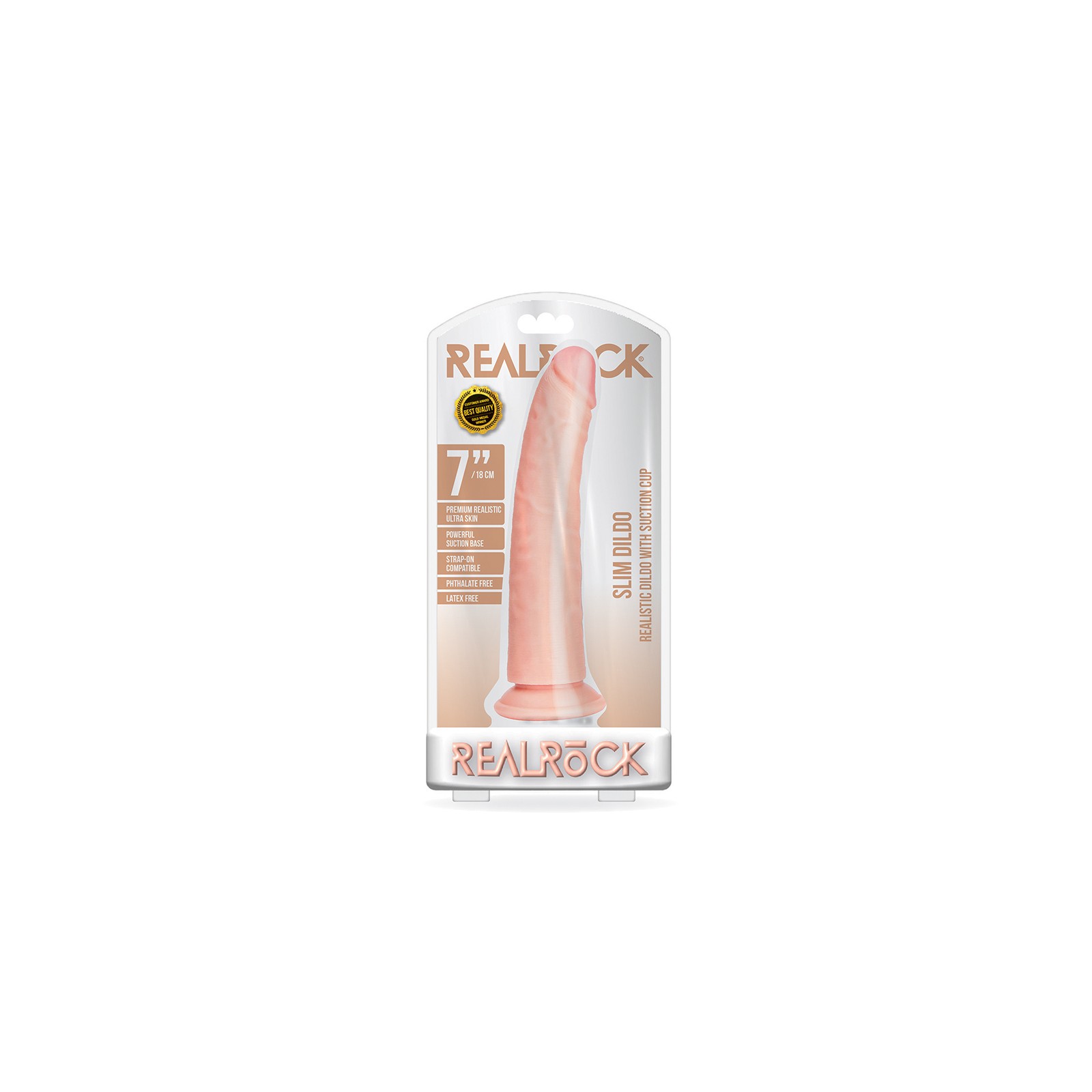 Dildo Slim RealRock de 7 pulgadas con Succión