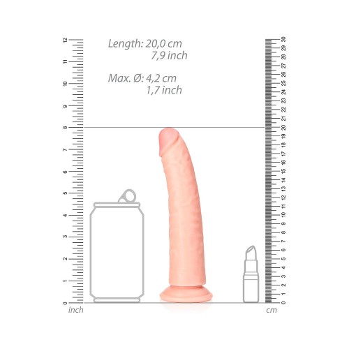 Dildo Slim RealRock de 7 pulgadas con Succión