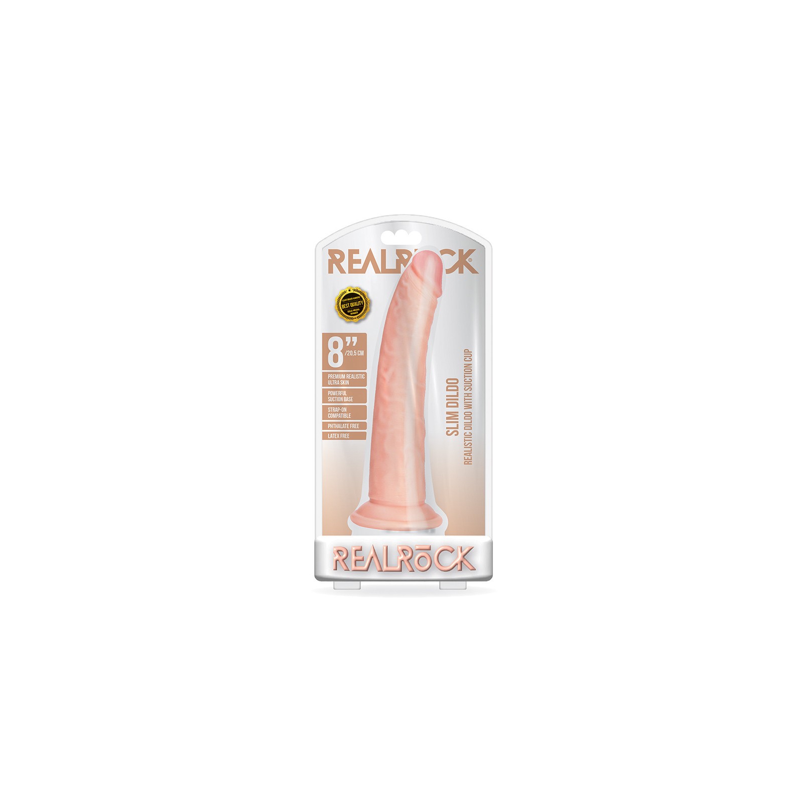 Dildo Slim de 8 Pulgadas RealRock - Ideal para Principiantes