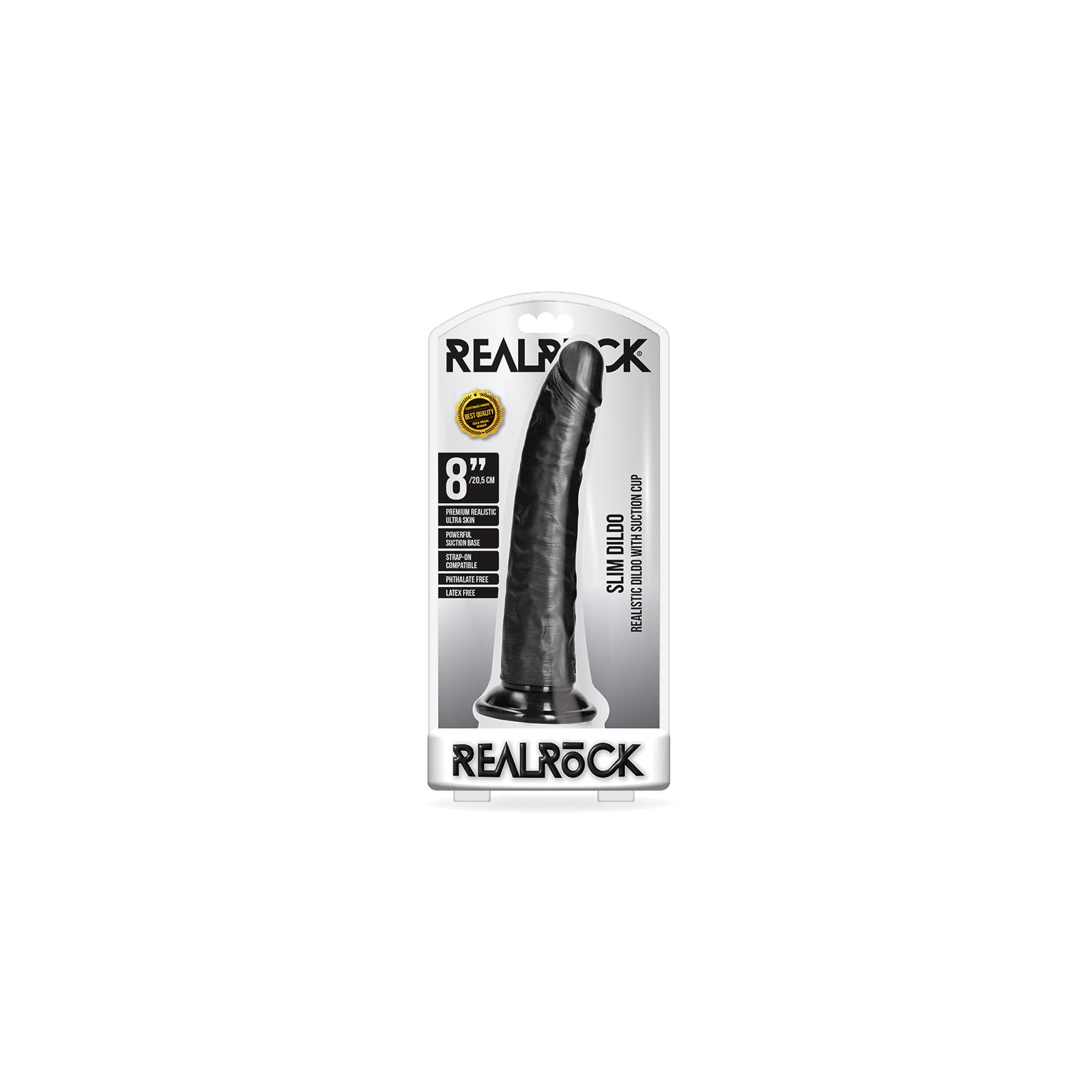 RealRock Realistic 8 in Slim Dildo With Suction Cup