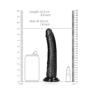 RealRock Realistic 8 in Slim Dildo With Suction Cup