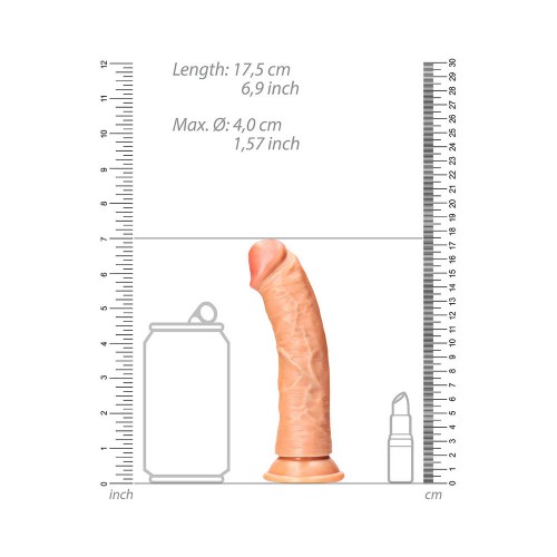 Dildo Realista Curvo RealRock de 6 in. con Ventosa Beige