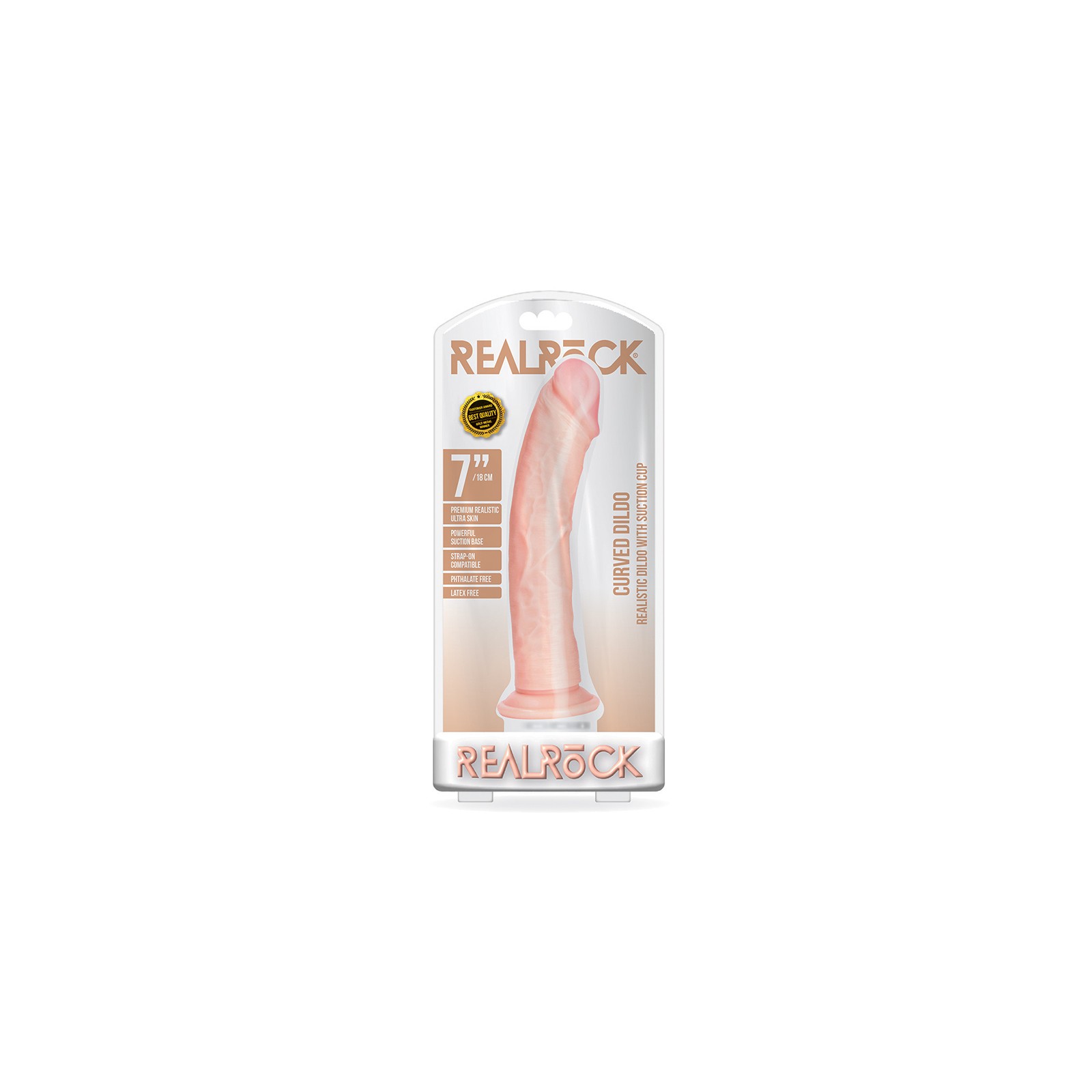 Dildo Curvado Realista 7 Pulgadas Beige