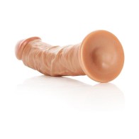 Dildo Realista Curvado de 7 in. con Ventosa Beige RealRock