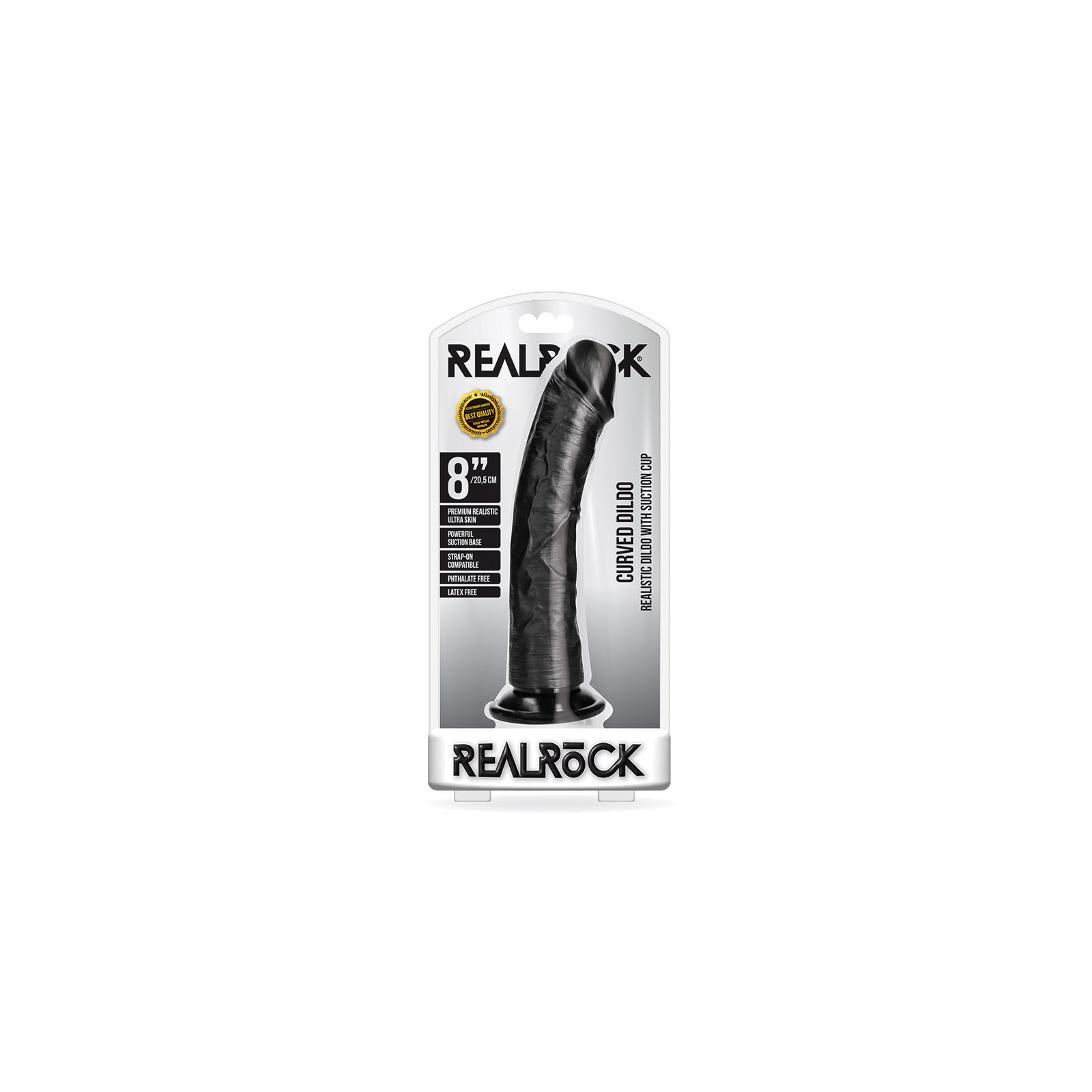 Dildo Curvado RealRock de 8 in. con Ventosa