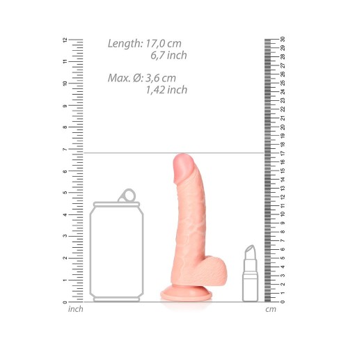 RealRock 6 in. Curved Dildo with Balls