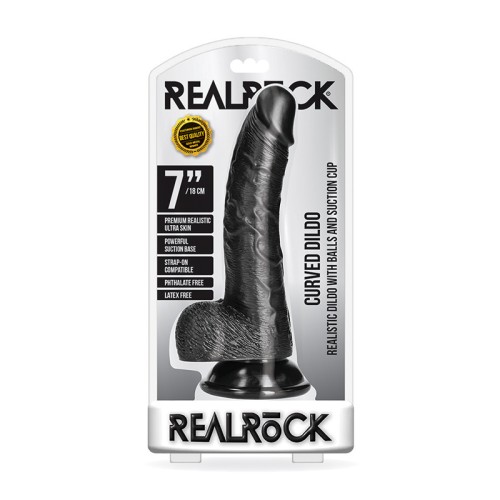 Dildo Curvado Realista de 7" con Succión RealRock