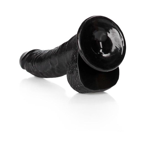 RealRock Dildo Realista Curvado de 8 Pulgadas Negra