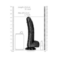 RealRock Dildo Realista Curvado de 8 Pulgadas Negra