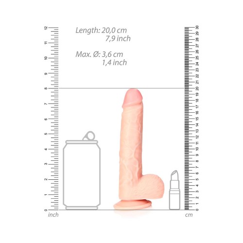 Dildo Realista Recto de 7 in. con Testículos y Ventosa Beige