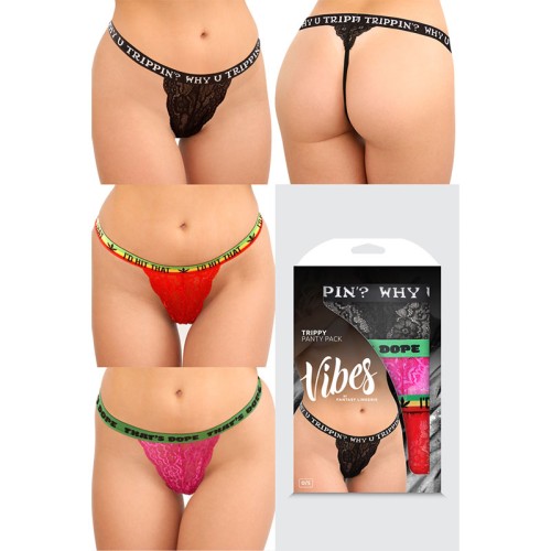 Conjunto de Tanga de Encaje Vibes Trippy Fantasy Lingerie