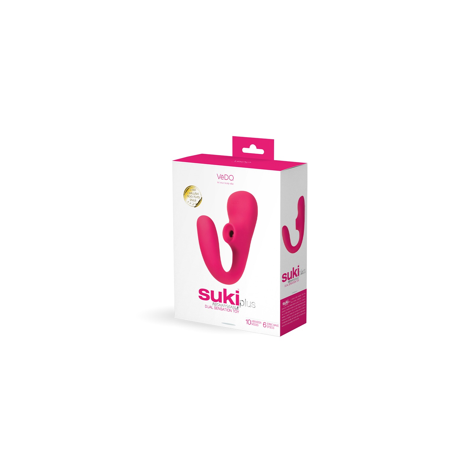 VeDO Suki Plus Vibrador Dual Sonic Rosa Intenso para Máximo Placer